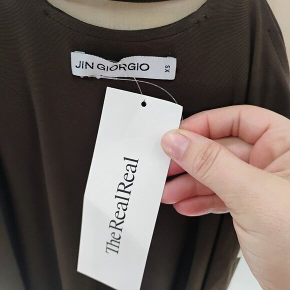 NWT Jin Giorgio Fits Everybody Long Slip Dress in Cocoa Sz. Xs cut out - Picture 16 of 16